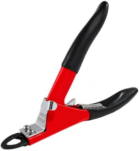 Resco Cat Nail Clippers, Guillotine Cat Claw Trimmer with Comfort Grips, Deluxe Red