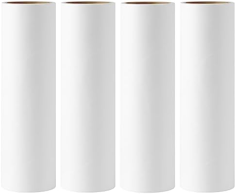 6.3 inch Large Lint Roller Refills for Pet Hair Extra Sticky Roller Refills 6.3 in Long Handle Lint Roller Replacement for Floor Carpet Couch Clothes, Pack of 4 Rolls