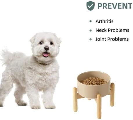 Havniva Ceramic Dog Bowls Elevated, Raised Dog Food Bowl for Puppies