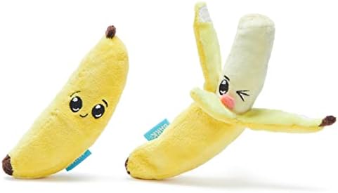 BarkBox Go Bananas 2-in-1 Interactive Plush Dog Toy