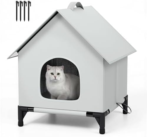Large Cat House for Outside&Indoor,Insulated and Weatherproof,Foldable Cats Shelter, Bigger Cat House, Selfwarming/Cold Large Cave Bed for Winter,Garden(18 x 18 x 24 inch,L,Normal)
