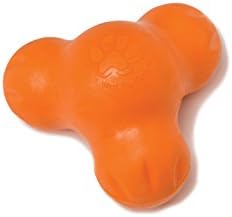 WEST PAW Zogoflex Tux Interactive Treat Dispensing Dog Chew Toy for Aggressive Chewers, 100% Guaranteed Tough, It Floats!, Made in USA, Small, Tangerine