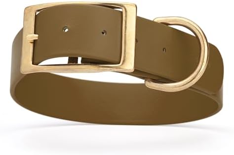Viper Biothane Heavy Duty Waterproof Dog Collar Strong Coated Nylon Webbing w/Solid Brass Hardware Odor-Proof Easy to Clean High Performance Fits Small Medium or Large Dogs, Coyote Brown