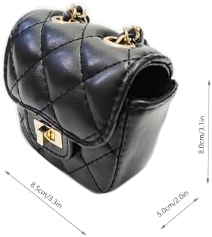 Chewnel Designer Dog Poop Bag Holder for Leash, Black Quilted Dispenser