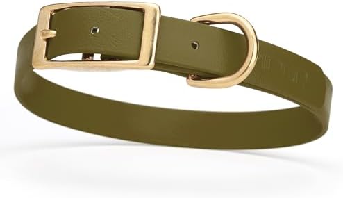 Viper Biothane Heavy Duty Waterproof Dog Collar Strong Coated Nylon Webbing w/Solid Brass Hardware Odor-Proof Easy to Clean High Performance Fits Small Medium or Large Dogs, Olive Drab Green