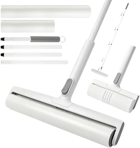 13.8" Large Lint Rollers/7.5" Small Lint Rollers for Pet Hair Extra Sticky,Large Roller with Long Handle for Cleaning Carpets, Clothing,Floors,Couch, Furniture Wall Cleaner Mop Dust Remover (White)