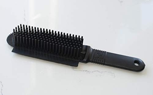 FURemover Plus Pet Hair Rubber Brush with Squeegee, Easily Remove Fur and Lint from Clothing, Carpets and Furniture, Gently Groom Dogs and Cats Wet or Dry, Black, 2 Pack