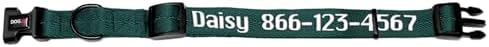 Dogline Dark Teal Customizable Personalized Nylon Collar (W: 3/4" L: 13"-20")