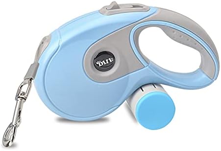 Retractable Dog Leash Heavy Duty 360°Tangle-Free Pet Walking Leashes Anti-Slip Handle 16ft Strong Nylon Cord with Poop Bag Dispenser&Bowl for Medium Large Small Dog(Blue)