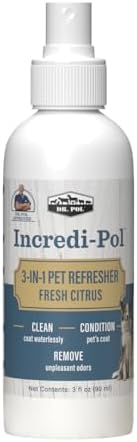 Dr. Pol Incredi-Pol 3-in-1 Pet Refresher | Waterless Coat Cleaner & Conditioner | Pet Odor Eliminator | Fine Mist Spray for Dogs & Cats | Freshens, Cleans & Softens Fur | 3 oz | Fresh Citrus