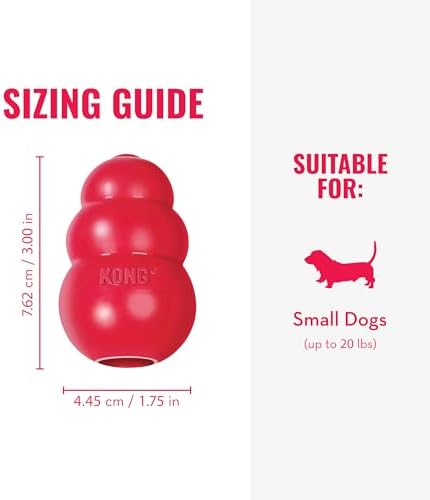 KONG Classic Stuffable Dog Toy, Natural Rubber Chew, for Small Dogs