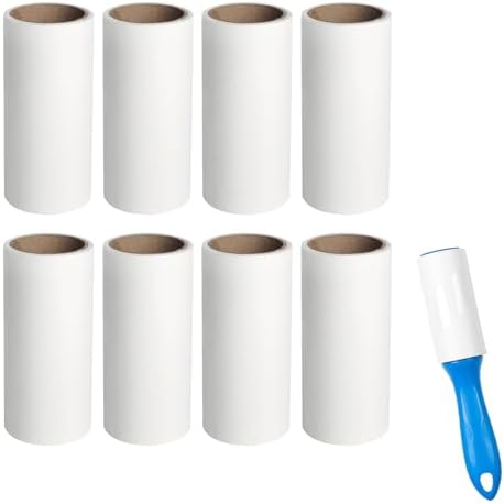 8 Pack 720 Sheets Lint Roller Refill Compatible with PetLovers, Extra Sticky Pet Hair Remover for Dogs & Cats, Pet Lint Roller Refill for Clothes, Furniture, Carpet, No Handle Included