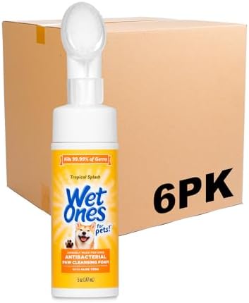 Wet Ones for Pets Foam Dog Paw Cleaner, Tropical Splash Scent, 5 Oz, 6-Pack