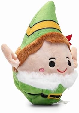 Flourish Pets 2 in 1 Christmas Multi-Layer Chew Toy for Active Dogs | Non-Toxic BPA Free Double Stitched Soft Fabric and Long-Lasting Dog Plush Toys - Elf 3.5"