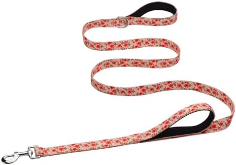 Hikiko 4FT Dog Leash Padded Double Handle with Designed Pattern