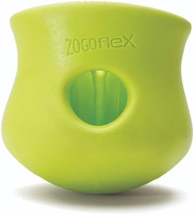 West Paw Zogoflex Toppl Interactive Treat Dispensing Puzzle Dog Toy for Mental Stimulation & Enrichment-Holds Kibble & Treats-Lickable, Freezable & Dishwasher Safe-Made in USA-Small-Granny Smith Green