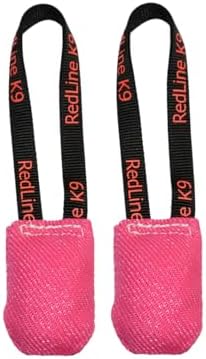 REDLINE K-9 French Linen 3" x 4" 1 Handle Pocket tug Toy Bundle of 2 (Pink)