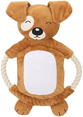 Squeaky Plush Dog Toy - Funny Stuffed Rabbit Chew Toy, Cute Pet Birthday Gift for Small, Medium and Large Dogs (Brown)