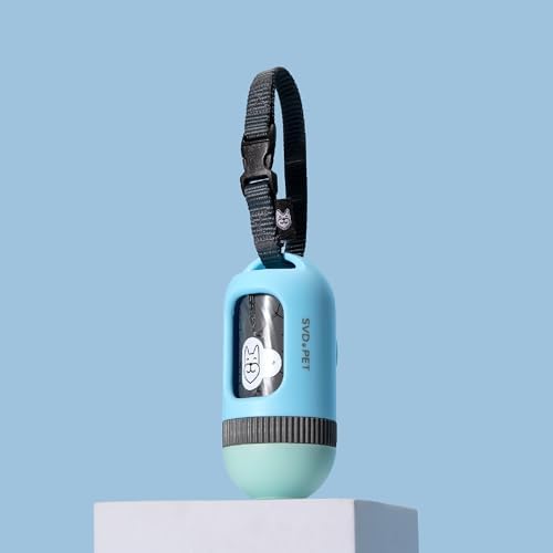 SVD.PET Dog Poop Bag Dispenser, Retractable Poop Bag Holder, Blue/Jade