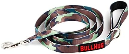 BULLHUG 6 FT Bulldog Leash With Padded Handle - Perfect for French Bulldogs, Pugs & All Breeds - Walking and Training Lead (Army Camouflage)