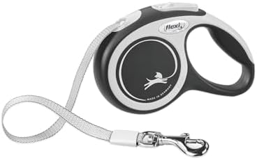 FLEXI® Comfort XS Tape Retractable Dog Leash, 10 ft - Grey/Black