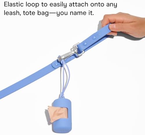 Wild One Dog Poop Bag Holder and Dispenser with Leash Attachment, Leak Proof, Easy Twist Top for Refills, Includes 1 Box Of Bags, Spruce