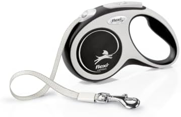 Flexi New Comfort Tape Grey & Black Small 5m Retractable Dog Leash/Lead for Dogs up to 15kgs/33lbs