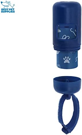 Best Pet Supplies Dog Poop Bag Holder Leash Attachment with Reusable Dispenser for Travel, Walking, Park, and Outdoor Use, Durable with Clip-On - Royal Blue, Pack of 2, Plastic Dispenser w/30 Bags