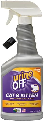 urineOFF Kitten & Cat Odor & Stain Remover | Fresh Scent Carpet Cleaner Spray | Bio Enzymatic Stain & Urine Odor Eliminator | Pet Safe Cleaner | 16.9 oz.
