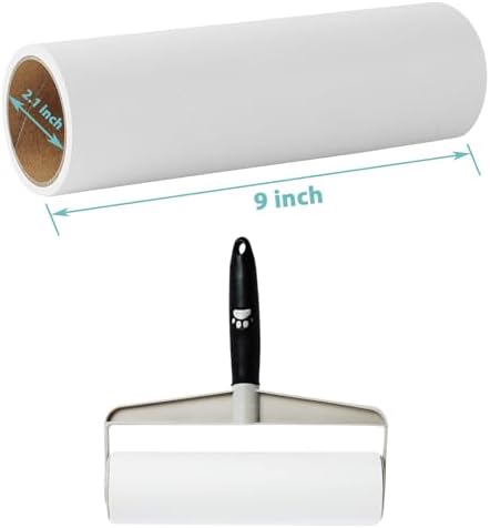 9 inch Lint Roller Refills Only for Spotty Supersize Extra Sticky Adhesive Lint Roller Refill Pet Cat & Dog Hair Remover for Clothes and Furniture, Pack of 5 Refills, 300 Sheets Total