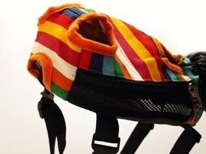 XL Extra Large Size Colorful Stripe Pattern Dog Pet Carrier Legs Out Front Bag Dog Backpack for Cat