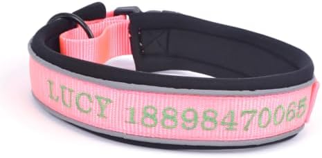 Muka Personalized Dog Collar, Reflective Embroidered Nylon Collars