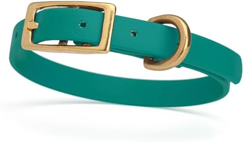 Viper Biothane Heavy Duty Waterproof Dog Collar Strong Coated Nylon Webbing w/Solid Brass Hardware Odor-Proof Easy to Clean High Performance Fits Small Medium or Large Dogs, Blue Aqua