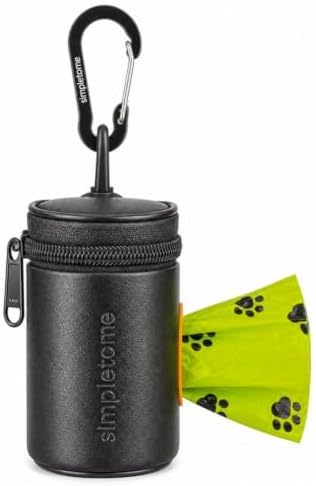 Microfiber Leather Dog Poop Bag Holder with 360 Degree Rotation Clip