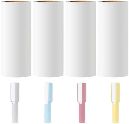 4'' Lint Plus Roller Refills Only Compatible with Flint Plus XL Retractable Lint Remover & Pet Hair Roller for Clothes Extra Sticky 90 Sheets Each Refill Total 360 Sheets (Travel Size)