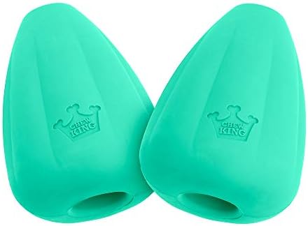 Chew King by Mammoth Premium Treat Dispensing Dog Toy, Durable Natural Rubber Chew Toy, Safety Air Vent, Interactive Enrichment Toy for Aggressive Chewers, XL - For Dogs 40-75lbs - Pack of 2 - Teal
