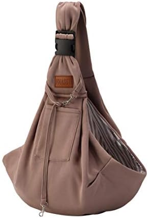 FDJASGY Small Dog Sling Cat Carrier Adjustable Strap Hands Free Reversible Pet Puppy Travel Bag Backpack for Outdoor Travel