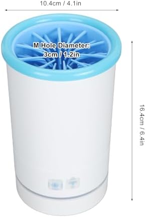 Automatic Dog Cleaner, Soft Electric Washer USB Rechargeable Portable Cleaner Cup, Dog Foot Cleaning Machine for Small to Medium Dogs Cats (White Blue)