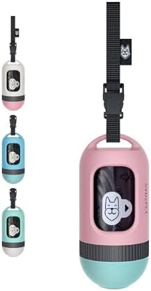 SVD.PET Dog Poop Bag Dispenser, Retractable Poop Bag Holder, Pink/Jade