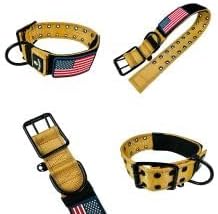 2" Wide Tactical Dog Collar 2-Pin Metal Belt Buckle Medium-Large Dogs K9