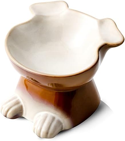 Nihow Elevated Ceramic Dog Bowls: 6.5 Inch Raised Dog Bowl for Food & Water
