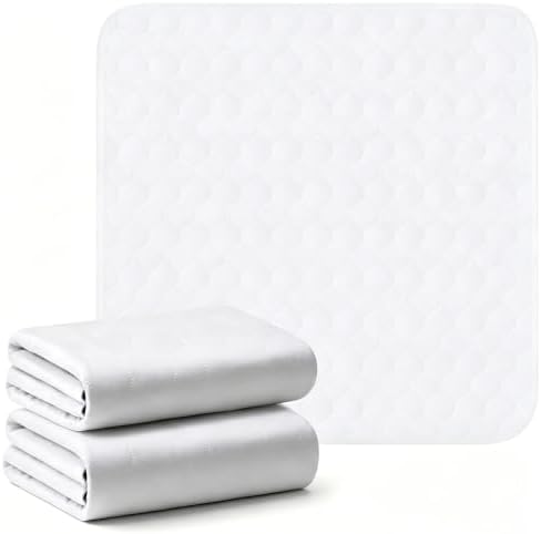 Washable Pee Pads for Dogs 36" x 36" - 2 Pack, White, Stylish Reusable Puppy Training Pads - 100% Waterproof & Leak-Proof & Non-Slip, Potty Pads for Whelping, Crate, Floor