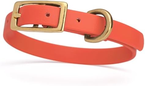 Viper Biothane Heavy Duty Waterproof Dog Collar Strong Coated Nylon Webbing w/Solid Brass Hardware Odor-Proof Easy to Clean High Performance Fits Small Medium or Large Dogs, Coral