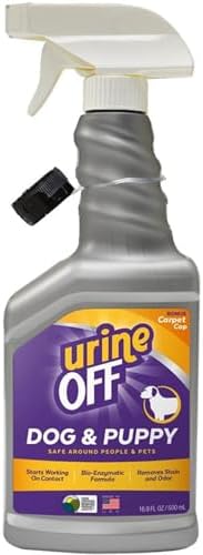 urineOFF Puppy & Dog Odor & Stain Remover| Fresh Scent Carpet Cleaner Spray | Bio Enzymatic Stain & Urine Odor Remover | Pet Safe Cleaner | 16 oz.