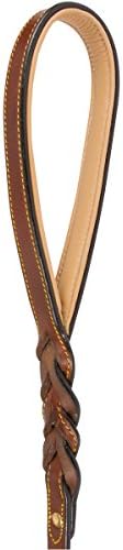 Leather Braided Dog Leash, Brown 6ft x 3/4 Inch, Naturally Tanned 6 Foot Full Grain Leather Lead