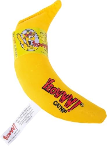 Yeowww! 100% Organic Catnip Toy, Yellow Banana 3 Pack