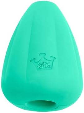 Chew King by Mammoth Premium Treat Dispensing Dog Toy, Durable Natural Rubber Chew Toy, Safety Air Vent, Interactive Enrichment Toy for Aggressive Chewers, XXL - Teal
