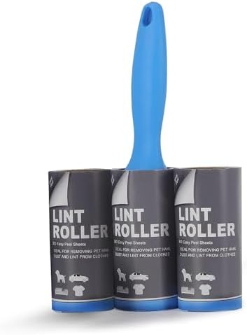 Sticky Lint Remover Roller for Clothes 180 Sheets Reusable Easy-Tear Pet Hair Remover for Clothes, Sofa, Furniture, Sweater, Dust & Dirt - 3 Rolls 60 Sheets (Multicolor) (Multi Set of 3)