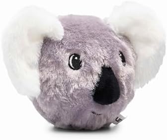 Flourish Pets 2in1 Tough Durable Dog Chew Toy with Non-Toxic BPA Free Rubber&Double Stitched Soft Fabric Exterior Squeaky Indestructible Dog Toy for Aggressive Chewers-Single Pack,Koala Prickles(4'')