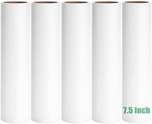 7.5 inch Lint Roller Refills Only, Pet Hair Remover Refills for Clothes Carpet Floor Couch, Extra Sticky Lint Brush Roller Refills, Pack of 5 Rolls, Total 300 Sheets (7.5'' Wide)